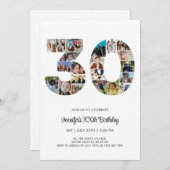 30歳の誕生日30歳の写真カスタムコラージュ 招待状 (正面/裏面)