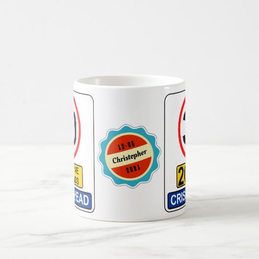 30歳の誕生日30歳の危機の道おもしろい路標識 コーヒーマグカップ (中央)