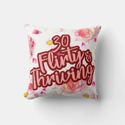 30歳の誕生日30気のあるそぶりをしたと繁栄するおもしろいピンク クッション (正面)
