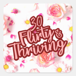 30歳の誕生日30気のあるそぶりをしたと繁栄するおもしろいピンク スクエアシール