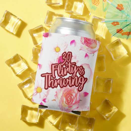 30歳の誕生日30気のあるそぶりをしたと繁栄するおもしろいピンク 缶クーラー (インサイチュ 夏)