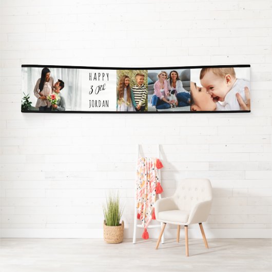30歳の誕生日4フォトストリップパーソナライズされた 横断幕 (インサイチュ)