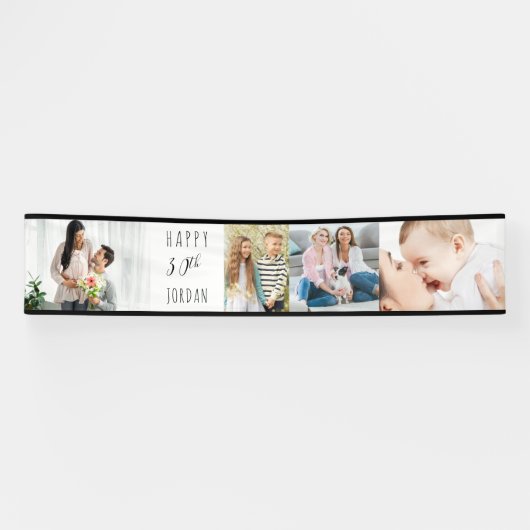30歳の誕生日4フォトストリップパーソナライズされた 横断幕 (横)