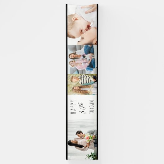 30歳の誕生日4フォトストリップパーソナライズされた 横断幕 (縦)