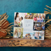 30歳の誕生日7写真コラージュ2トーンほこりっぽいブルー フォトプラーク (側面)