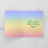 30歳の誕生日 – おもしろいケーキ&ろうそく、名前をカスタムする付き カード (内部)