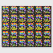 30歳の誕生日:おもしろい花火、レインボールック# "30" ラッピングペーパー (フラット)