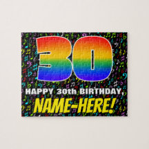 30歳の誕生日 – おもしろい、カラフル音楽シンボル、30