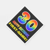 30歳の誕生日:はっきりした,おもしろい,シンプル虹, 30 スタンダードランチョンナプキン (角)