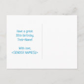 30歳の誕生日:はっきりした,おもしろい,シンプル虹, 30 ポストカード (裏面)