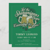 30歳の誕生日 アイルランドのセントパトリックデー ビール 招待状 (正面/裏面)