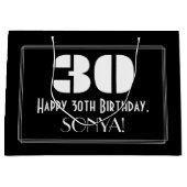 30歳の誕生日~アールデコインスパイア見る"30" +名前 ラージペーパーバッグ (正面)