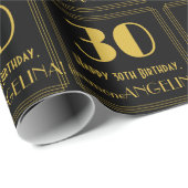 30歳の誕生日～インスパイアアールデコ30歳の名前 ラッピングペーパー (ロールコーナー)