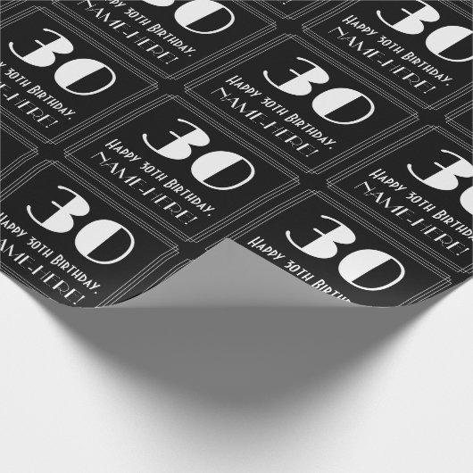 30歳の誕生日 – インスパイアアールデコ「30」の名前 ラッピングペーパー (角)