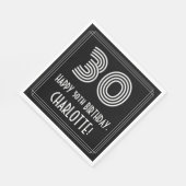 30歳の誕生日:インスパイアアールデコ「30」+名前 スタンダードランチョンナプキン (角)