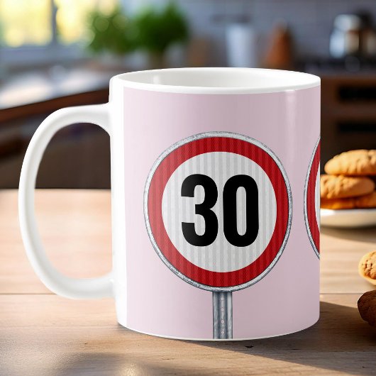 30歳の誕生日 カスタム年齢 制限速度標識 コーヒーマグカップ