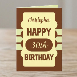 30歳の誕生日 カスタム 名前 ブラウン イエロー カード