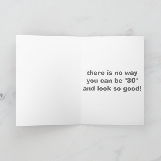 30歳の誕生日。 カード (内部)