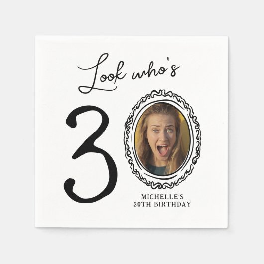 30歳の誕生日 スタンダードカクテルナプキン (正面)