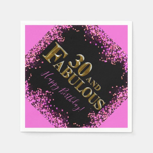 30歳の誕生日 スタンダードカクテルナプキン (正面)