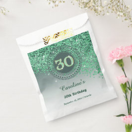 30歳の誕生日 | スパークリング グリーン ゴールド グリッター フェイバーバッグ