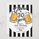 30歳の誕生日，ダーティーサーティー，ビール，応援&ビール 案内状 (正面)