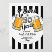 30歳の誕生日，ダーティーサーティー，ビール，応援&ビール 案内状 (正面/裏面)