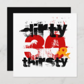 30歳の誕生日-ダーティ30と喉の渇いた招待状 招待状 (正面/裏面)