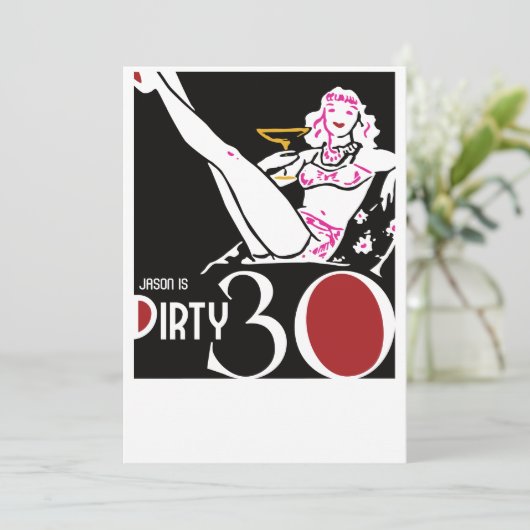 30歳の誕生日-ダーティ30招待状スインガー 招待状 (スタンド正面)