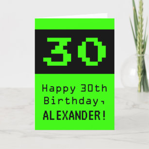30歳の誕生日：ネディ/オタク系のスタイル「30」と名前 カード