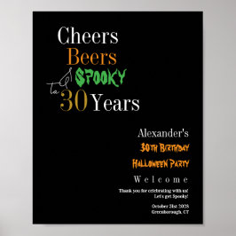 30歳の誕生日 ハロウィン スプーキー パーティー ウェルカム ポスター