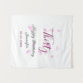 30歳の誕生日 ピンクのグリッター星 黒 30thパーティー タペストリー (正面(横))