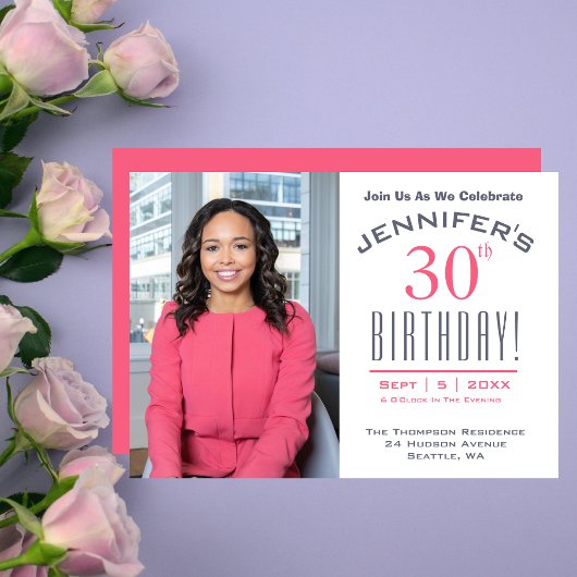 30歳の誕生日 - フォトパーティー 招待状