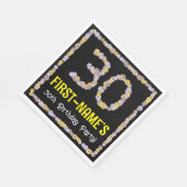 30歳の誕生日：フローラ花数，名前をカスタムする スタンダードランチョンナプキン (角)