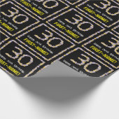 30歳の誕生日:フローラ花数,名前をカスタムする ラッピングペーパー (角)