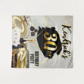 30歳の誕生日 ブラック & ゴールド カジノ、ラグジュアリー カー タペストリー (正面(横))