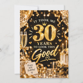 30歳の誕生日 ブラック＆ゴールド 招待状