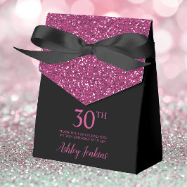 30歳の誕生日 ブラック ホットピンク グリッターサンクスユー フェイバーボックス