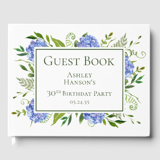 30歳の誕生日 ブルー・ハイドランジア ゲストブック (正面)