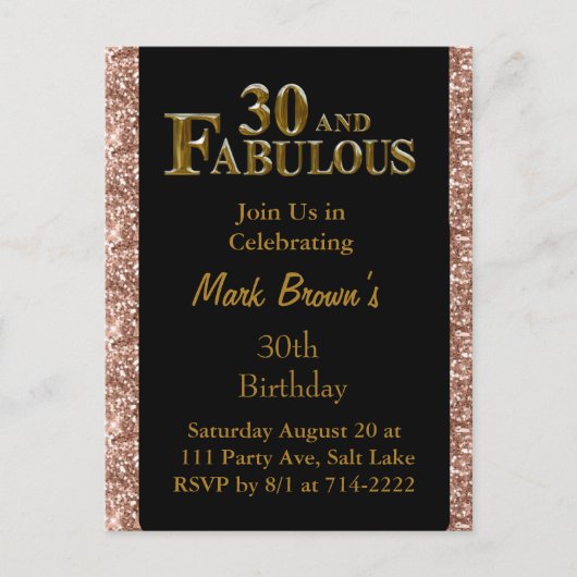 30歳の誕生日 ポストカード (正面)