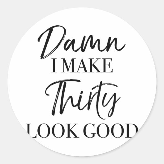 30歳の誕生日 ラウンドシール (正面)