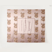 30歳の誕生日 ローズゴールド ブラッシュ ネーム タペストリー (正面(横))