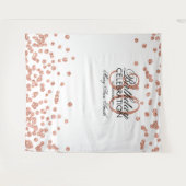 30歳の誕生日 ローズゴールド ホワイト コンフェッティ 背景 タペストリー (正面(横))