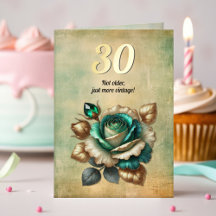 30歳の誕生日 ヴィンテージ エメラルドグリーン ローズフラワー