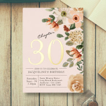 30歳の誕生日 ヴィンテージ フラワー ピーチ チャプター30