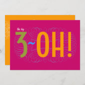 30歳の誕生日 - 偉大なる3-0! 招待状 (正面/裏面)