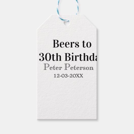 30歳の誕生日 名前 日付 おしゃれ シンプル ギフトタグ (正面)
