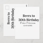 30歳の誕生日 名前 日付 おしゃれ シンプル ポストカード (正面/裏面)