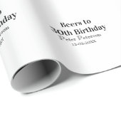 30歳の誕生日 名前 日付 おしゃれ シンプル ラッピングペーパー (ロールコーナー)