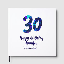 30歳の誕生日 名前 日付 年号 青いスパークル ゲストブック